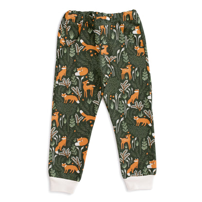 Sweatpants - Deer & Foxes Dark Green