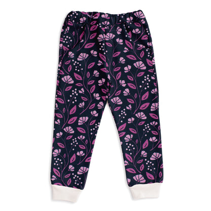 Sweatpants - Flower Vines Night Sky & Orchid