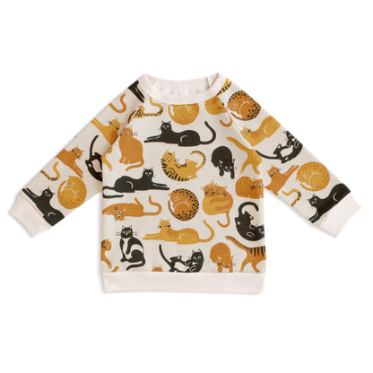 Sweatshirt - Cat Friends Gold & Yellow