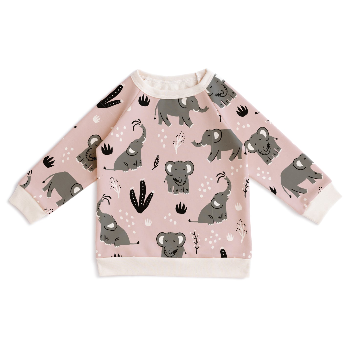 Brushed French Terry Sweatshirt - Elephants Pink