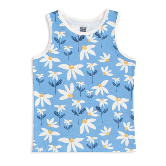 Tank Top - Daisies Blue