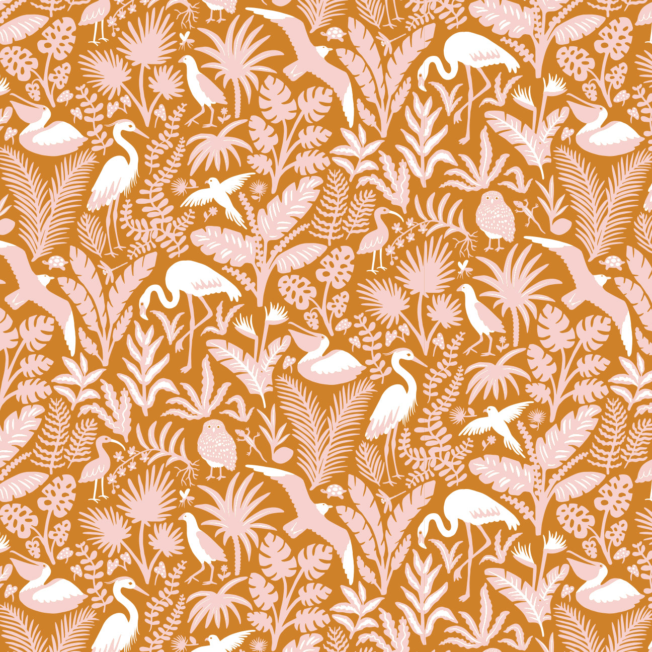 Calgary Dress - Tropical Birds Gold