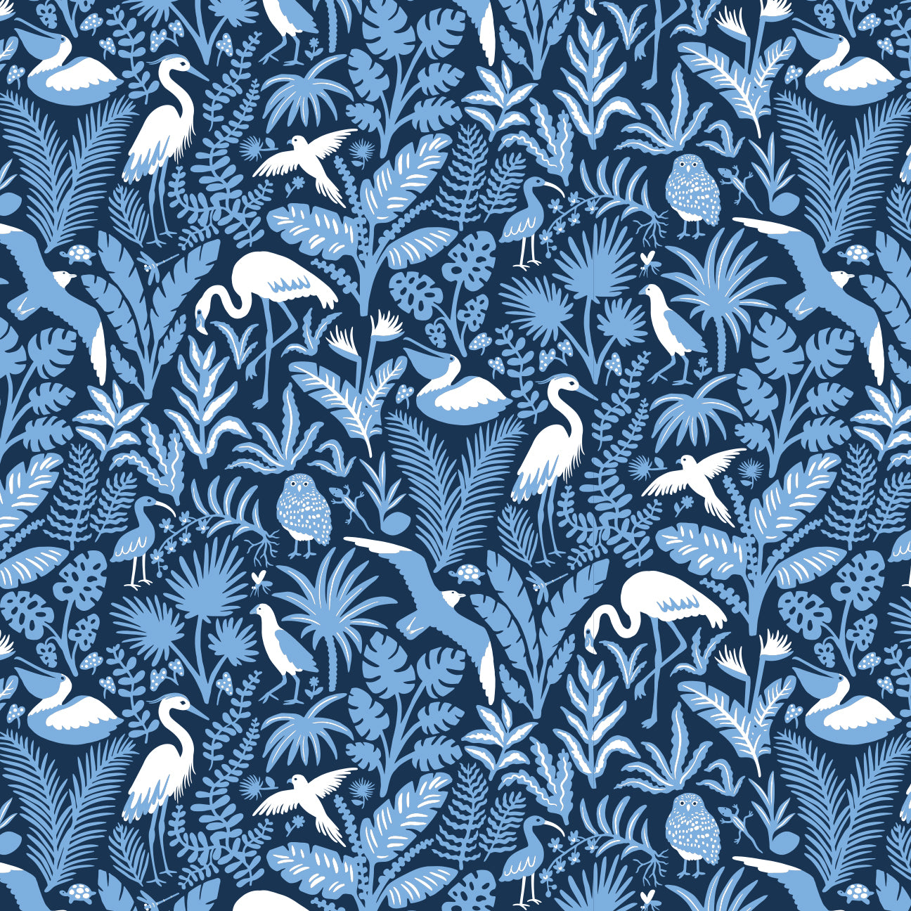 Sweatpants - Tropical Birds Navy