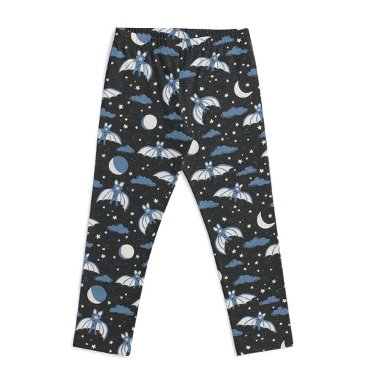 Baby Leggings - Bats Blue & Charcoal