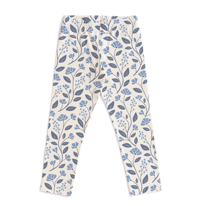 Baby Leggings - Flower Vines Blue