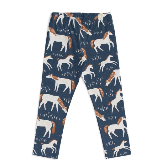 Leggings - Horses Navy