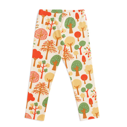 Baby Leggings - Trees Green & Orange