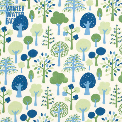 Fitted Crib Sheet - Trees Blue & Green