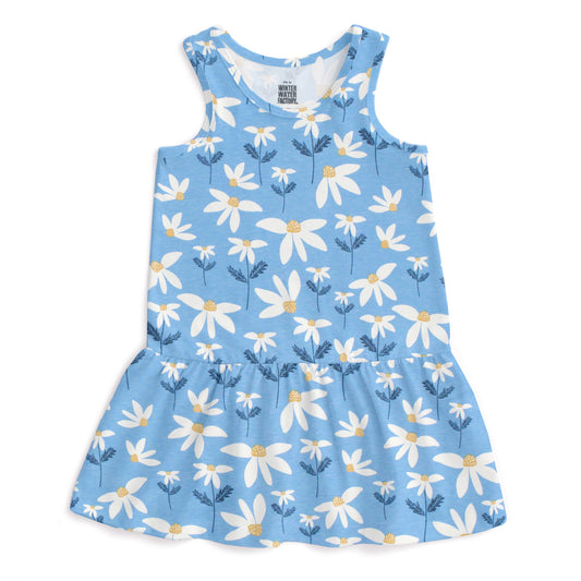 Valencia Dress - Daisies Blue