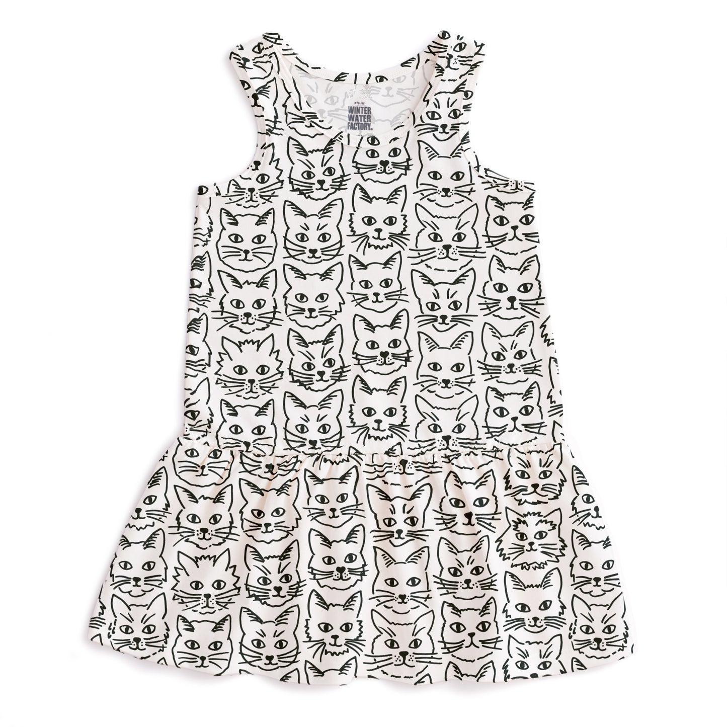 Valencia Dress - Kitties Black