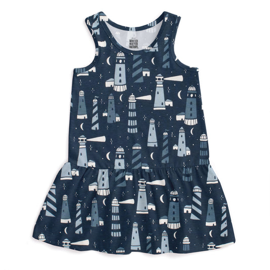 Valencia Dress - Lighthouses Night Sky