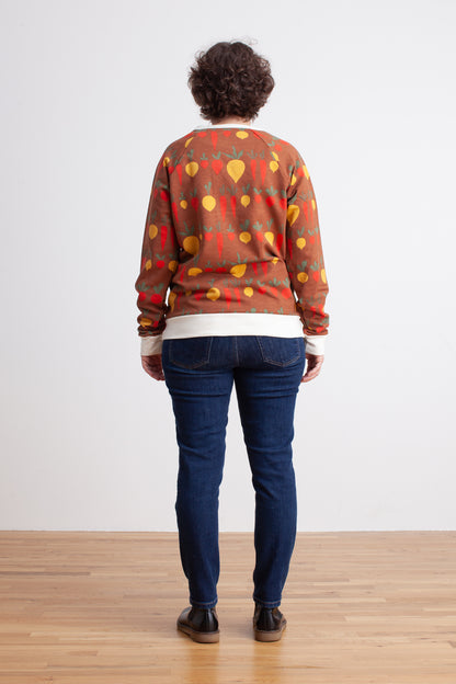 Adult Sweatshirt - Root Vegetables Chestnut