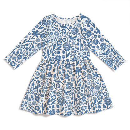 Calgary Dress - Dutch Floral Delft Blue