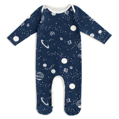 Footed Romper - Planets Night Sky