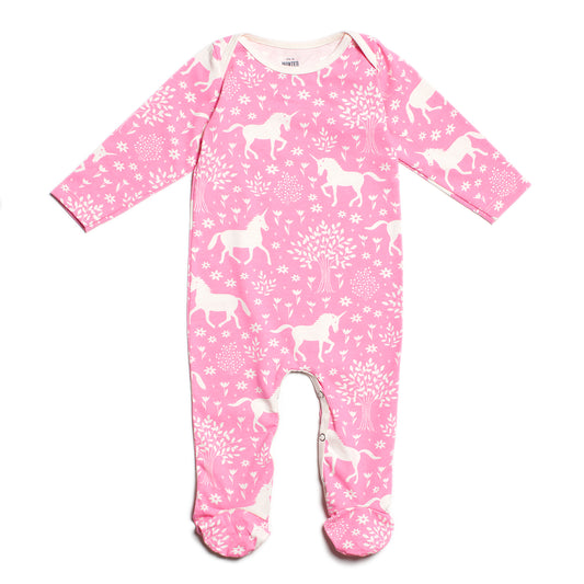 Footed Romper - Magical Forest Pink