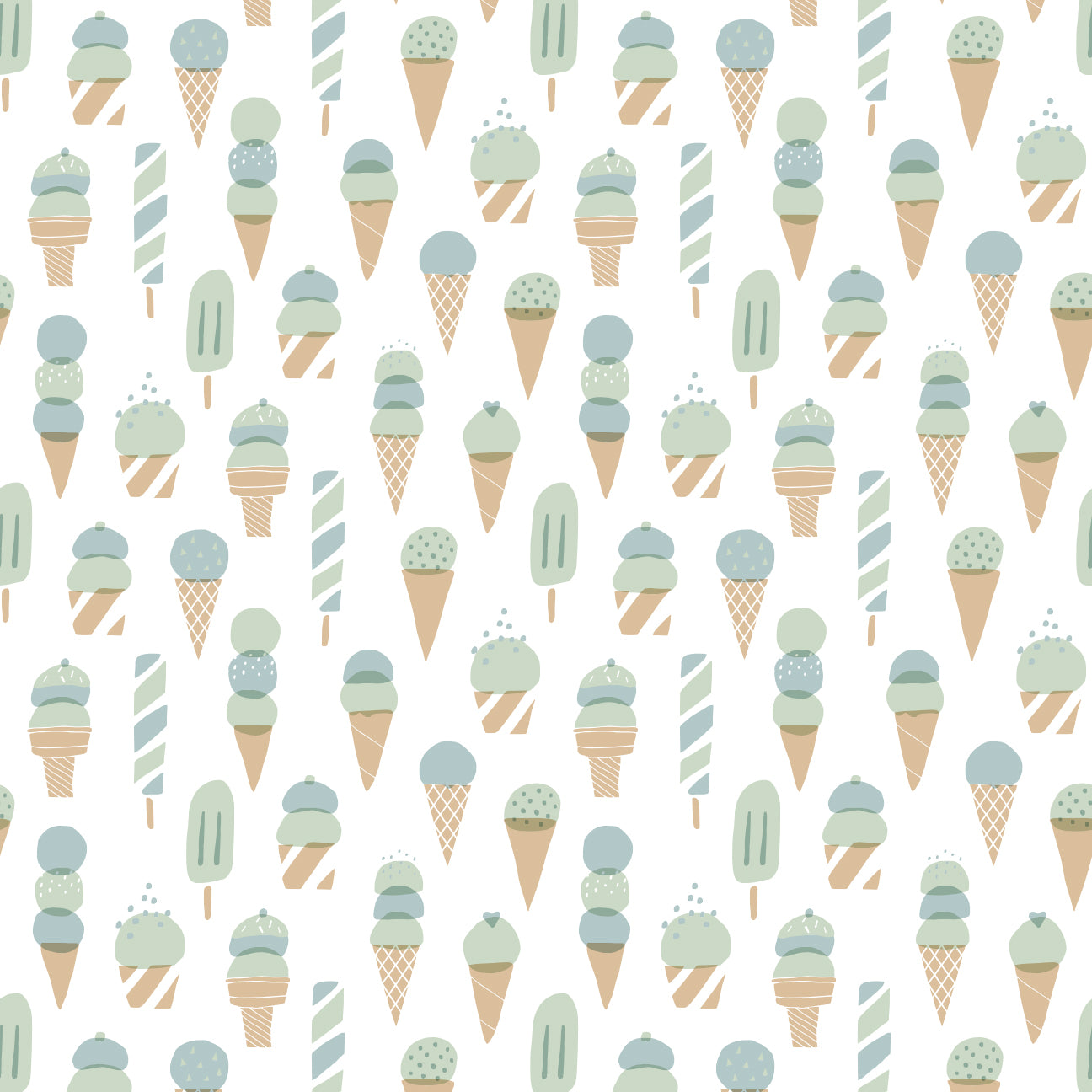 Long-Sleeve Snapsuit - Ice Cream Mint & Blue