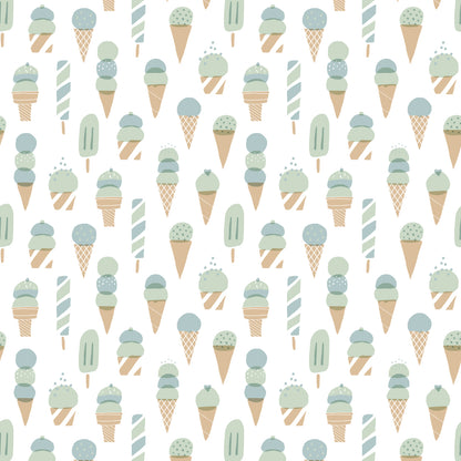 Long-Sleeve Snapsuit - Ice Cream Mint & Blue