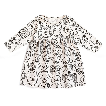 Lausanne Baby Dress - Dogs Black