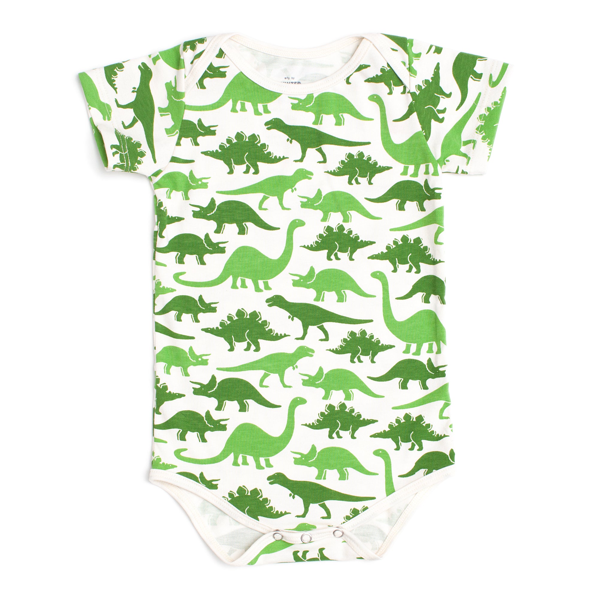 Short-Sleeve Snapsuit - Dinosaurs Green – Winter Water Factory